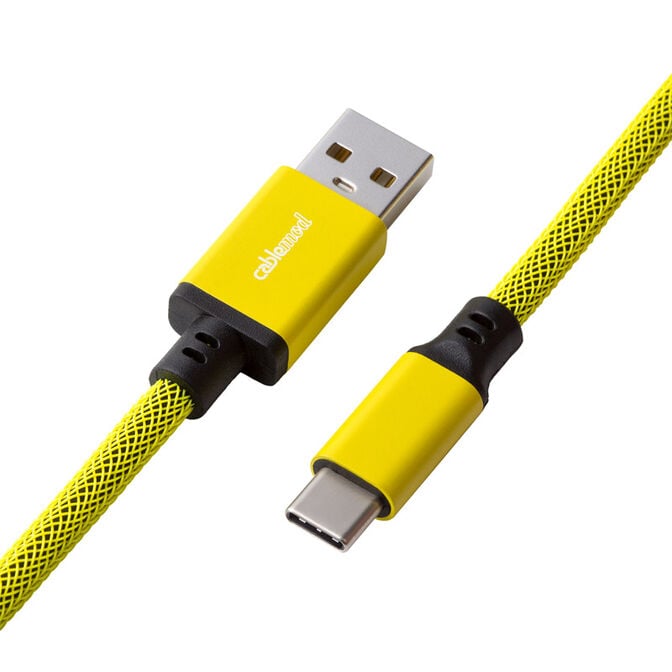 CableMod Classic Coiled Keyboard Cable USB-C zu USB Typ A, Dominator Yellow - 150cm image number 2