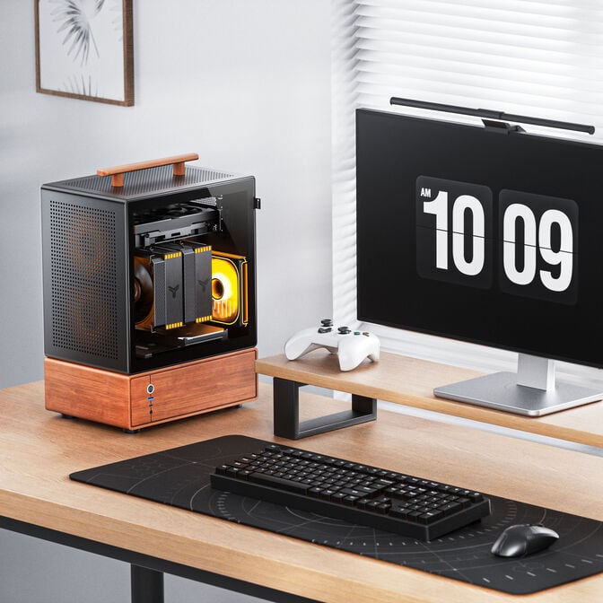 Jonsbo T7 PC-Geh&auml;use, Midi-Tower, mATX, Tempered Glass - schwarz image number 1