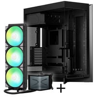 TRYX LUCA L70 Midi Tower - black + PANORAMA SE ARGB 360 complete water cooling, 3D-AMOLED, 360mm - black