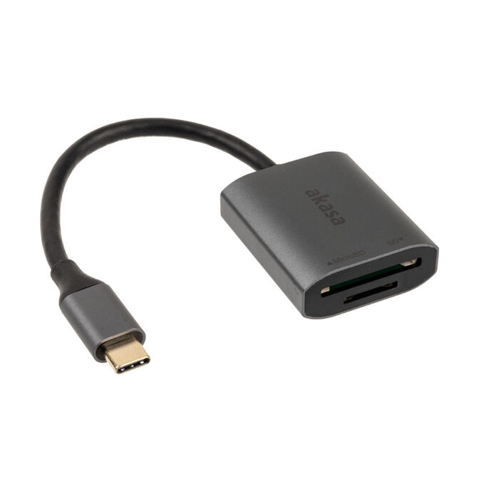 Akasa USB 3.2 Gen1 Type-C Dual Card Reader - silver image number 0