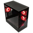 GSI SmartAssembly ARGB Glass Micro-ATX PC case, mid tower, Micro-ATX, Tempered Glass - black, 650 watts bronze power supply image number null
