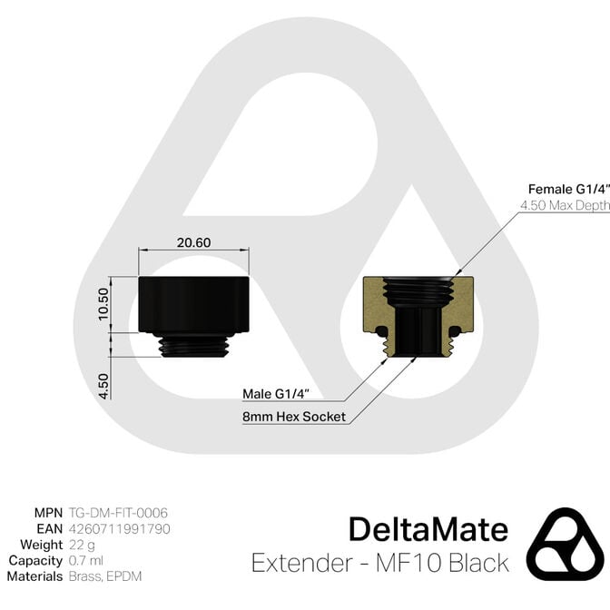 Thermal Grizzly DeltaMate Extender - MF10, black image number 2