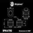 Bitspower Artemis Rotary Extender - matte black image number null