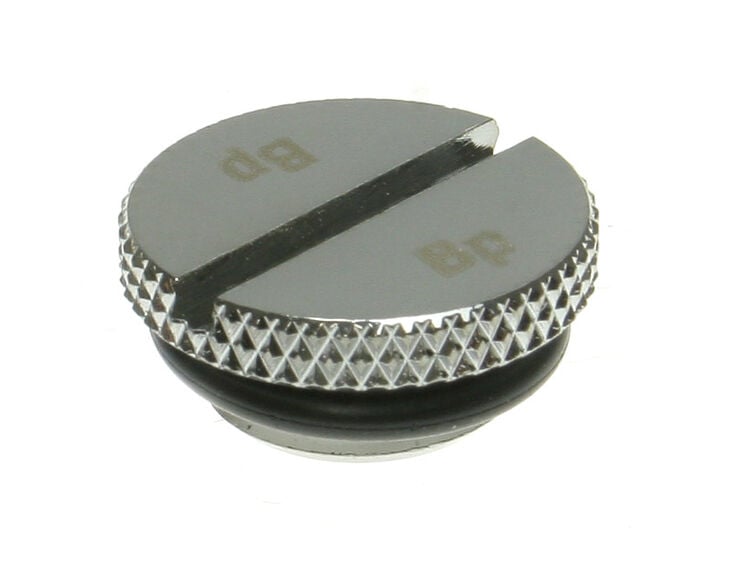 Bitspower Verschlussstopfen G1/4 Zoll AG - flach, silber glänzend image number 0