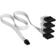 Corsair Premium Sleeved 4x SATA-Stromkabel, f&uuml;r Typ-5-Netzteil - wei&szlig; image number null