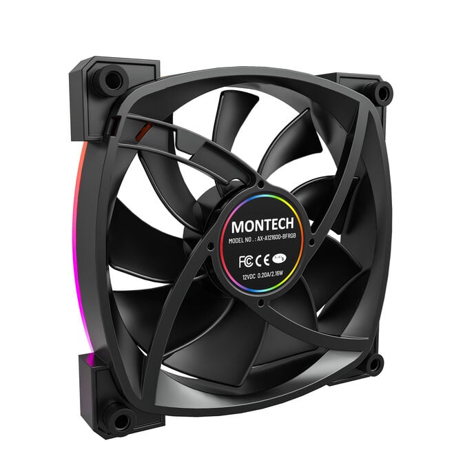 Montech AX120 PWM ARGB L&uuml;fter, 3er Pack, schwarz - 120mm image number 3