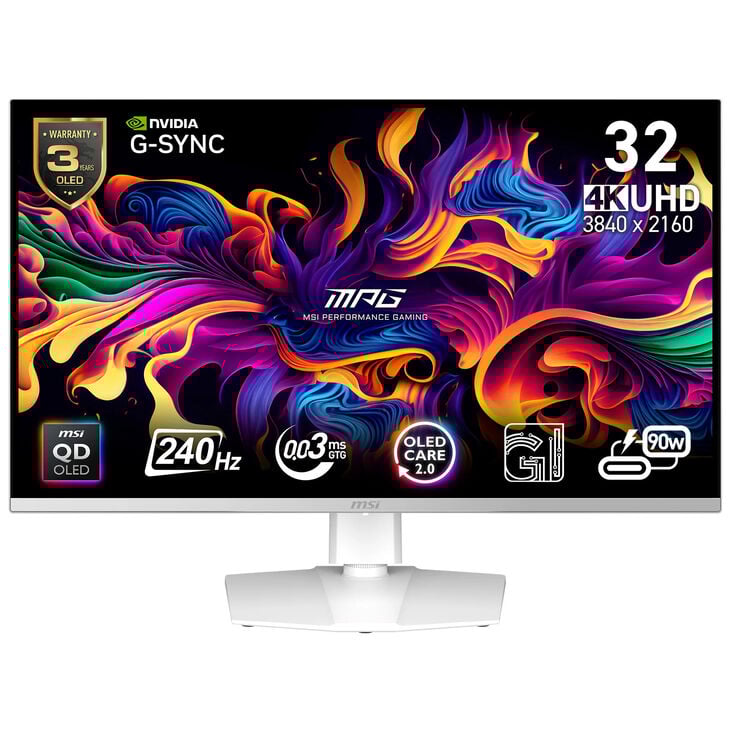 MSI MPG 321URXWDE QD-OLED, 31.5-inch Gaming Monitor, 240 Hz, QD OLED, Adaptive Sync image number 1