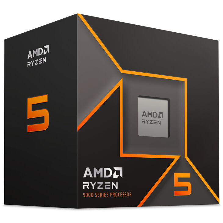 AMD Ryzen 5 9600 CPU, 6 Cores, 5.2 GHz, AM5 (Zen 5) - boxed, with cooler image number 7