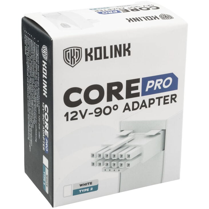 Kolink Core Pro 12V-2x6 90 Degree Adapter - Typ 2, weiß image number 7