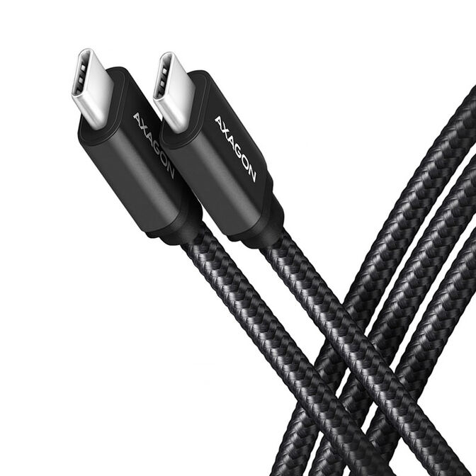 AXAGON BUCM2-CM30AB Charging Cable USB-C to USB-C 2.0, 3 m, PD 240 W 5 A, ALU - Black image number 0