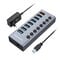 Grey 7-Port USB-A 3.0 HUB + 1x Charging Port