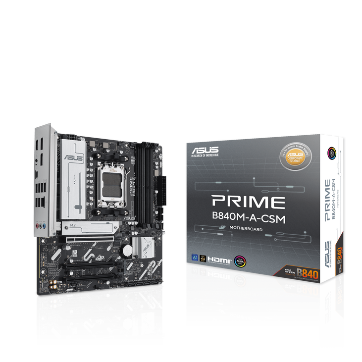 ASUS PRIME B840M-A Mainboard, Sockel AM5, AMD B840, Micro-ATX, DDR5 image number 0
