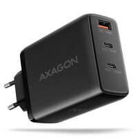 AXAGON ACU-DPQ100 GaN Wall charger, 3x port (USB + dual USB-C), PD3.0/QC4+/PPS/Apple, 100W, black