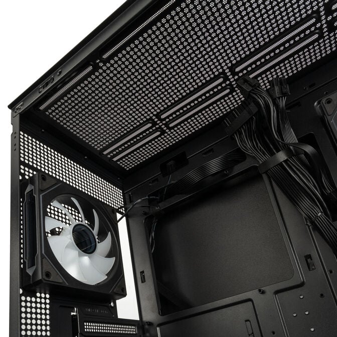 GSI SmartAssembly ARGB Glass Micro-ATX PC case, mid tower, Micro-ATX, Tempered Glass - black, 650 watts bronze power supply image number 9