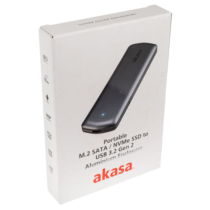 Akasa Portable M.2 SATA/NVMe SSD to USB-C 3.2 Gen 2 image number 4
