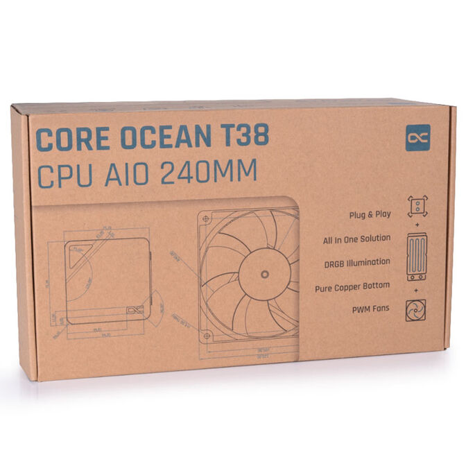 Alphacool Core Ocean T38 240mm AiO Wasserk&uuml;hlung - schwarz image number 6