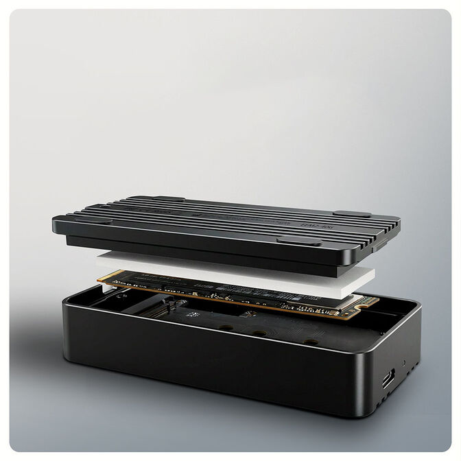 AXAGON EEM2-40G M.2 Enclosure, USB4, 40 Gbit/s, NVMe, Aluminium - Black image number 4