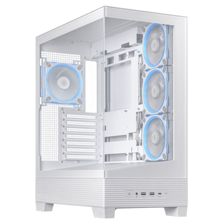 ASUS A31 Plus TG ARGB PC-Gehäuse, Midi-Tower, ATX, Tempered Glass - weiß image number 1