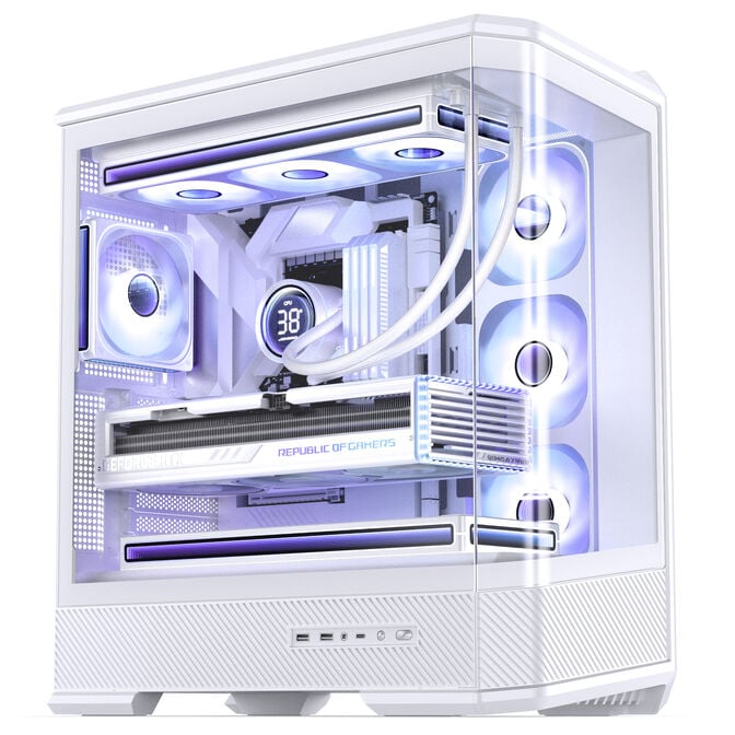 Jonsbo D400 PC-Geh&auml;use, Midi Tower, ATX, Tempered Glass - wei&szlig; image number 4