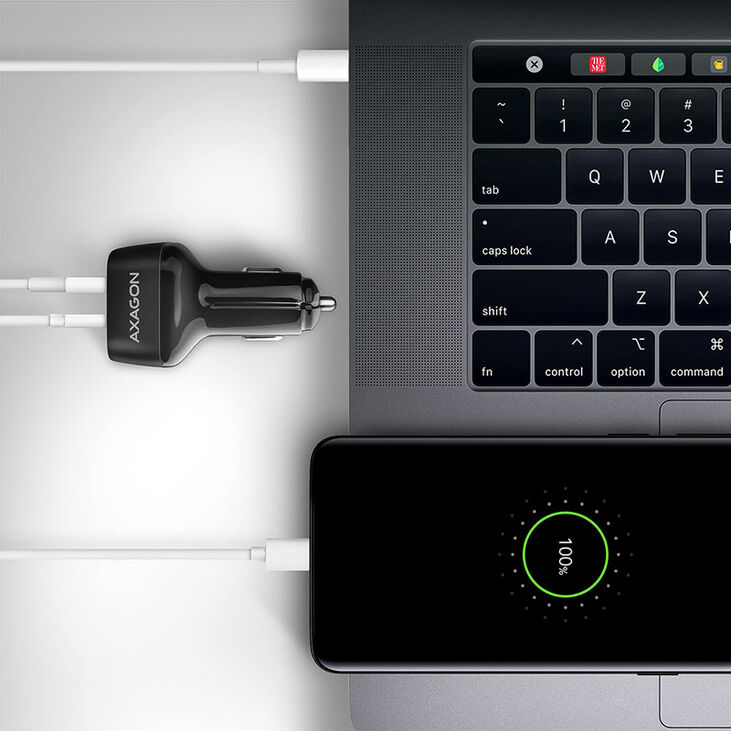 AXAGON PWC-PQ38 Auto-Ladegerät, 1x USB-A QC 3.0 + 1x USB-C PD, 38W, CL-Stecker - schwarz image number 3