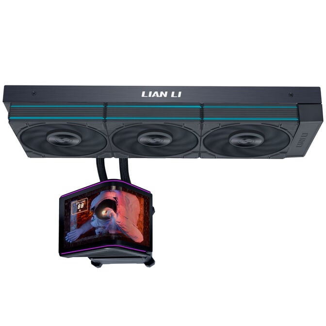Lian Li HydroShift II OLED Curved 360 UNI FAN P28 All-in-One Water Cooling, 360 mm, OLED Display, P28 Fans - Black image number 1