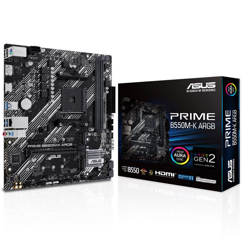 ASUS Prime B550M-K ARGB, AMD B550 Mainboard - Sockel AM4