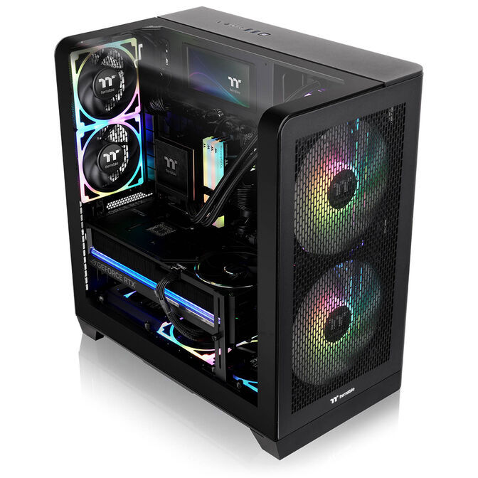 Thermaltake View 390 Air PC Case, Mid Tower, ATX, ARGB, Tempered Glass - Black image number 5