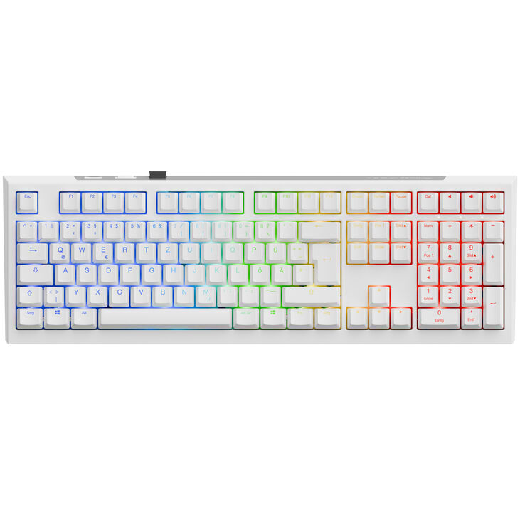 Ducky One X Wireless Gaming Tastatur, induktiv, Hot Swap, RGB - Ducky Inductive Switch, ISO (DE), weiß image number 1