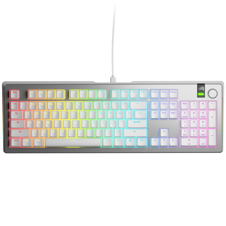Glorious GMMK 3 Pro 100% Custom Gaming Keyboard - Pre-Built, ANSI (US), Fox Switches, Silver image number 1