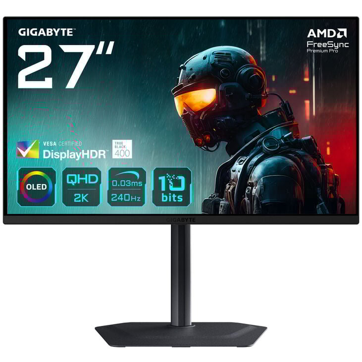 GIGABYTE MO27Q2, 27-inch Gaming Monitor, 240Hz, OLED, FreeSync Premium Pro image number 0