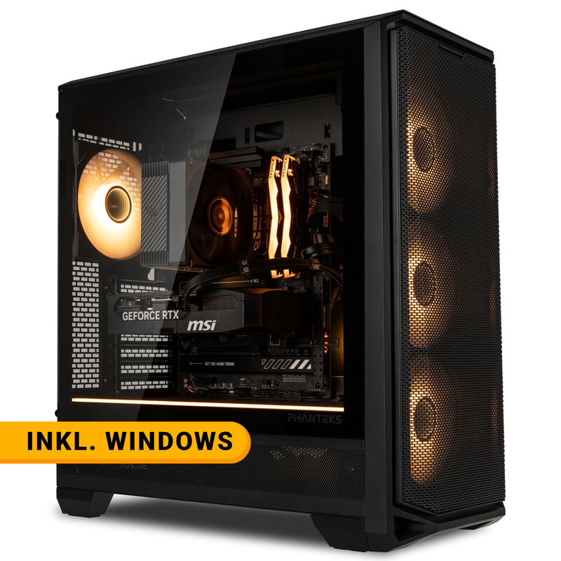 KingForge Gaming-PC Gold, AMD Ryzen 5 7500X3D, RTX 5070, Phanteks Eclipse G400A - Fertig-PC mit Windows