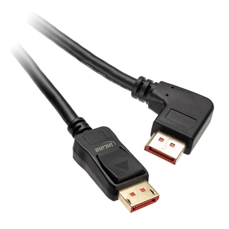 InLine 8K (UHD-2) DisplayPort Kabel, links gewinkelt, schwarz - 3m image number 0