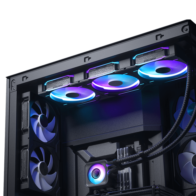 PHANTEKS Glacier One 420D30 X2 DRGB AiO Water Cooling - 420mm, Black image number 6