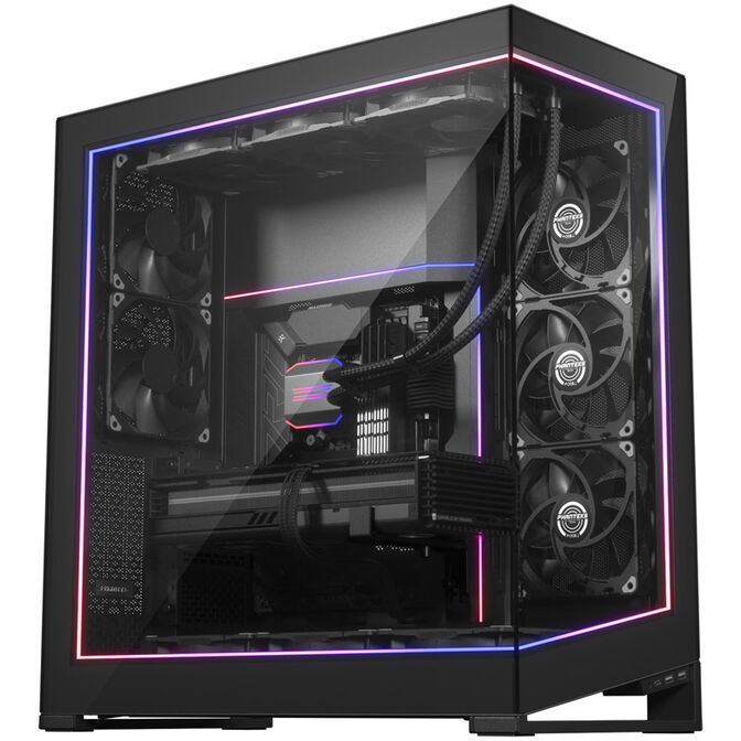 PHANTEKS NV-Series NV9 MK2 PC case, EATX, DRGB, Tempered Glass - black + M25 Gen2 PWM D-RGB fan 3-pack - Reverse Blade, 140mm, black + DRG image number 15