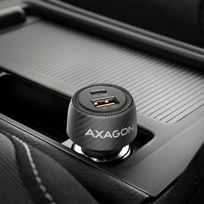 AXAGON PWC-PQ48 Car Charger, USB-C with Power Delivery 3, USB-A with Quick Charge 4+ - black image number 3