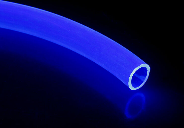PVC hose 13/10mm - clear / UV blue - 1m image number 1
