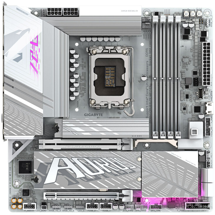 GIGABYTE Z890M Aorus Elite WIFI7 ICE motherboard, socket LGA 1851, Intel Z890, mATX, DDR5 image number 2