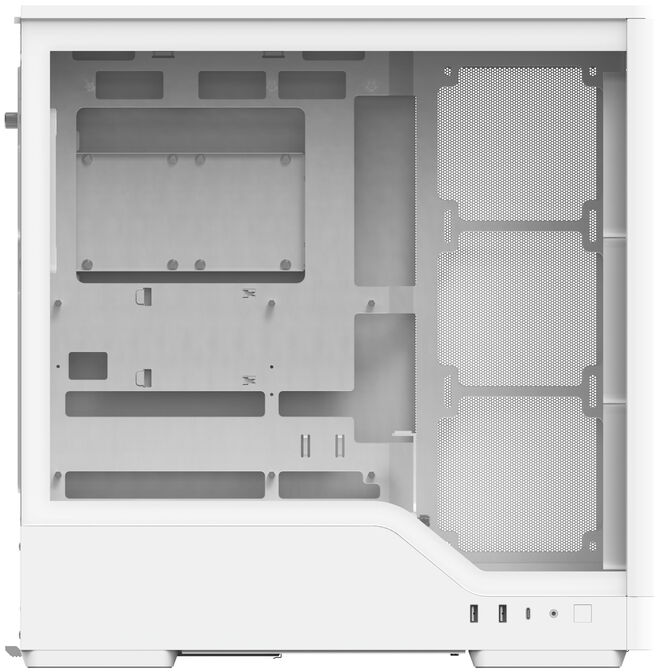 Aerocool D520A PC Case, Mid Tower, ATX, Tempered Glass, RGB - White image number 4
