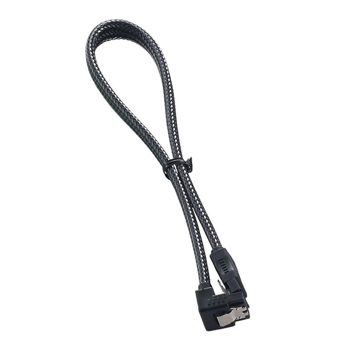 CableMod ModMesh Right Angle SATA 3 Cable 30cm - carbon image number 1