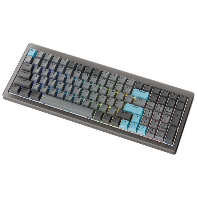 Ducky Cushion 98 Gaming-Tastatur, 96%, US-Layout, Shush Red Switches - Nickel image number 2