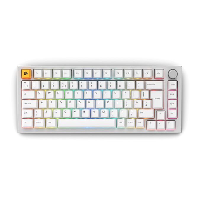 Glorious GMMK Pro mechanische Tastatur, 75% - Pre-built, ISO UK-Layout - wei&szlig; image number 0