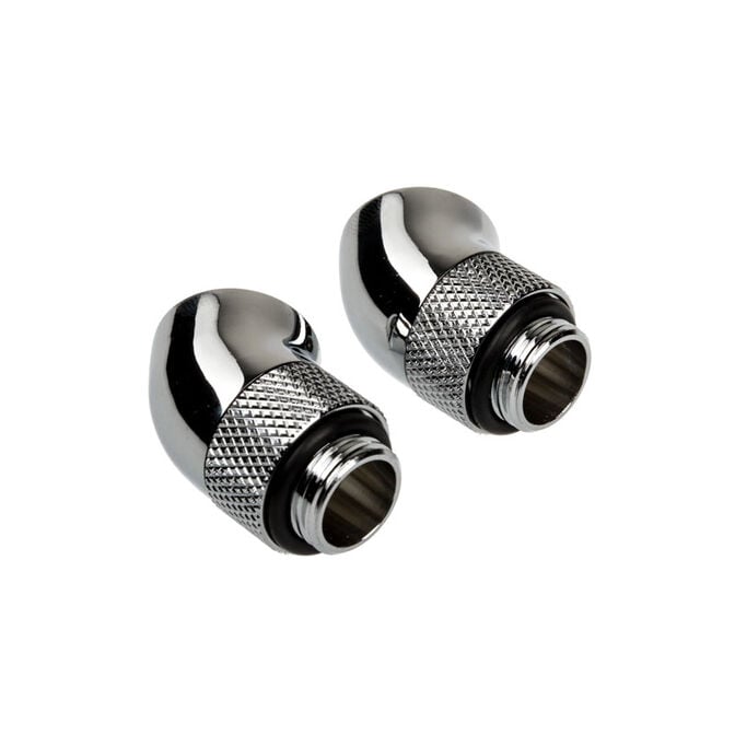 Corsair Hydro X Series Adapter 45 Grad G1/4 Zoll AG auf G1/4 Zoll IG - 2er Pack, drehbar, chrome sil image number 0