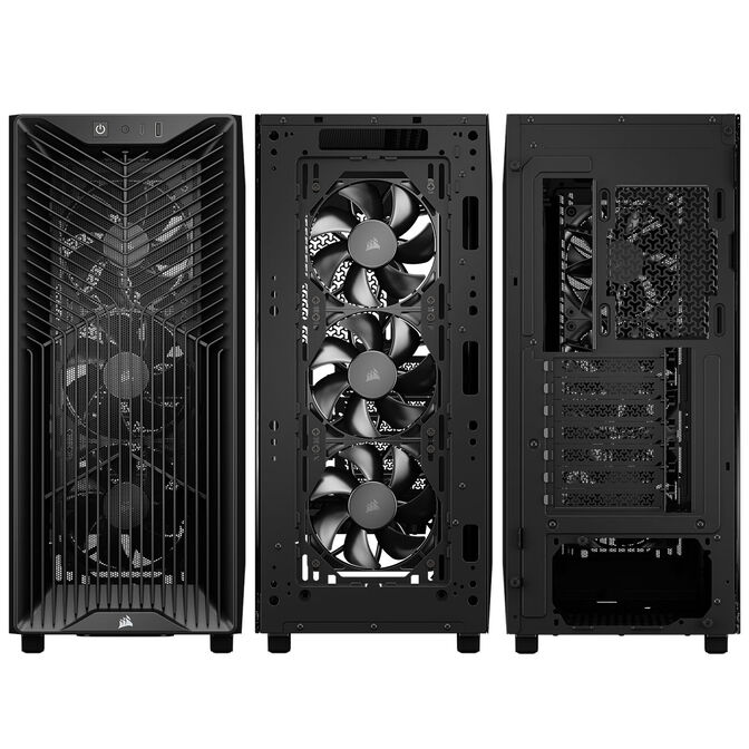 Corsair 3200D RS PC Case, Mid-Tower, ATX, Tempered Glass - Black