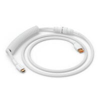 Glorious GMMK Coiled Cable Ghost White, Spiral Keyboard Cable, USB-C/USB-A - White