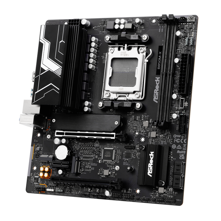 ASROCK B850M-X motherboard, Socket AM5, AMD B850, Micro-ATX, DDR5 image number 2