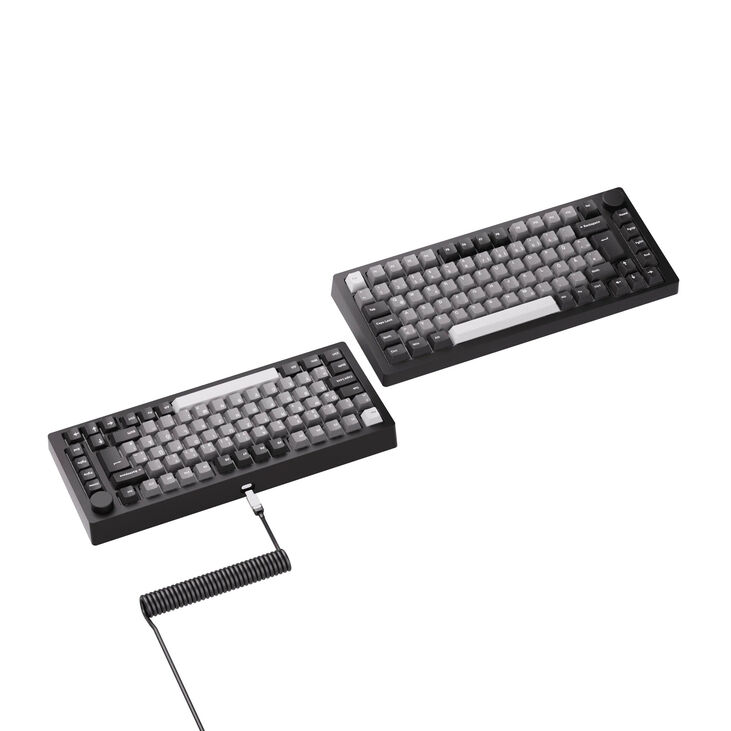 Akko MonsGeek M1 V5 VIA Gaming Keyboard, 75%, RGB, ISO-DE/UK/Nordic Layout - Black / Silver, V3 Creamy Purple Pro Switches image number 8