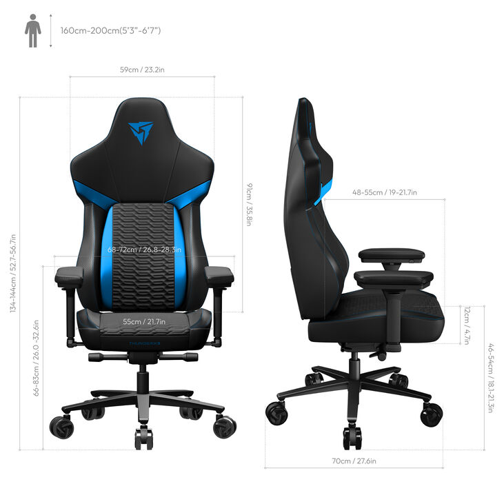 ThunderX3 CORE Racer Ergonomischer Gaming Stuhl - blau image number 5