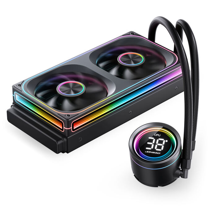 Jonsbo TH-240 AiO Water Cooling, ARGB, Segment Display - 240mm, Black image number 2