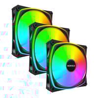 Montech RX120 PRO PWM Reverse L&uuml;fter, ARGB - 3er-Pack, 120mm, schwarz