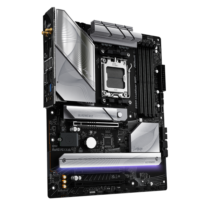 ASROCK B850 LiveMixer WiFi motherboard, socket AM5, AMD B850, ATX, DDR5 image number 1